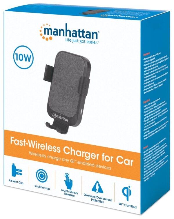 Caricatore rapido da Auto Wireless 10W doppio aggancio e sensore touch - immagine 2