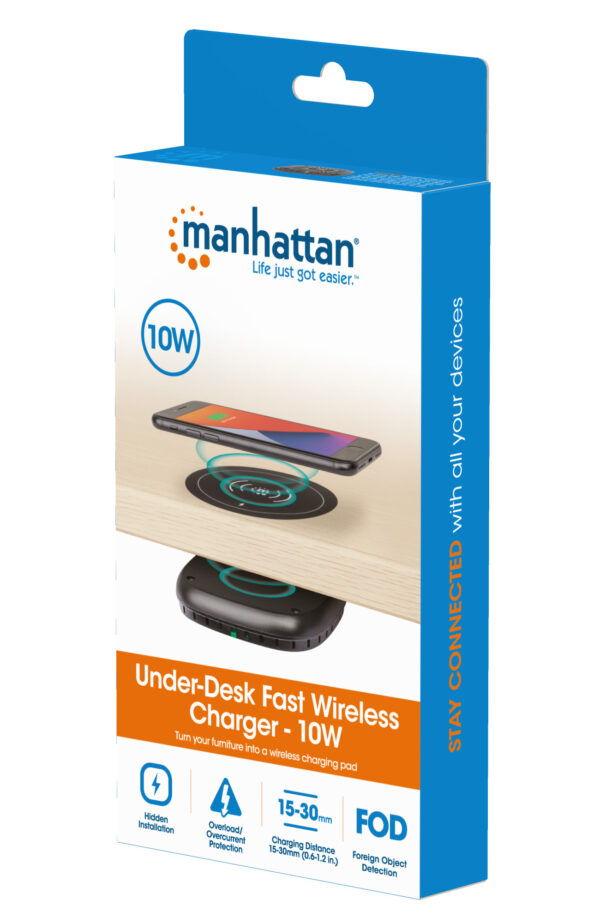 Caricatore Wireless Rapido da Sotto Scrivania 10W - immagine 2