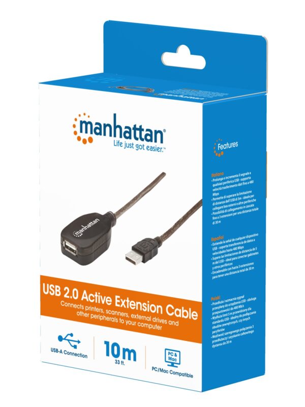 Cavo Prolunga Attivo USB 2.0 Hi-Speed 10 mt - immagine 2