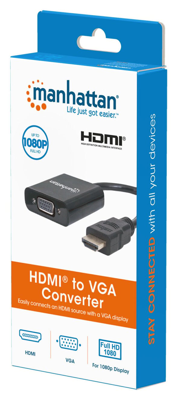 Cavo Convertitore HDMI a VGA con MicroUsb 30cm Nero - immagine 2