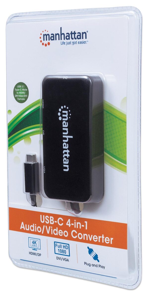 Adattatore Convertitore USB-C™ 4 in 1 a DP/HDMI/DVI/VGA Nero - immagine 2