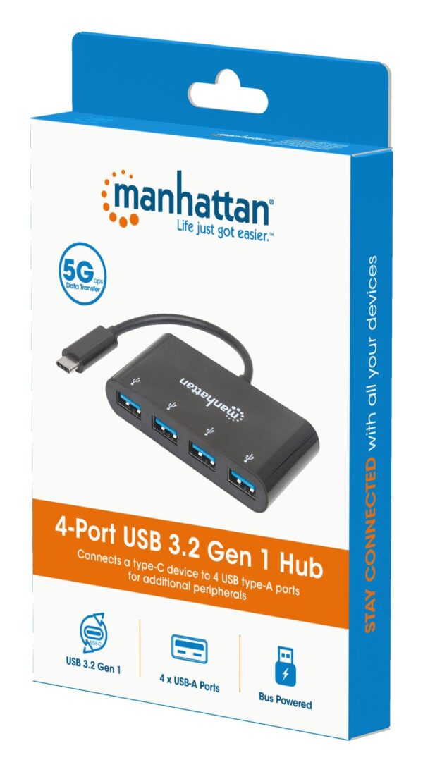 Hub USB-C™ 3.1 SuperSpeed 4 Porte USB-A 3.0 Femmina Nero - immagine 2