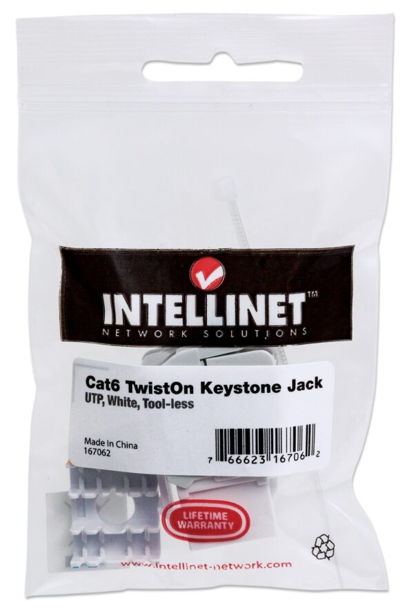 Frutto Keystone RJ45 UTP Cat6 Bianco - immagine 2