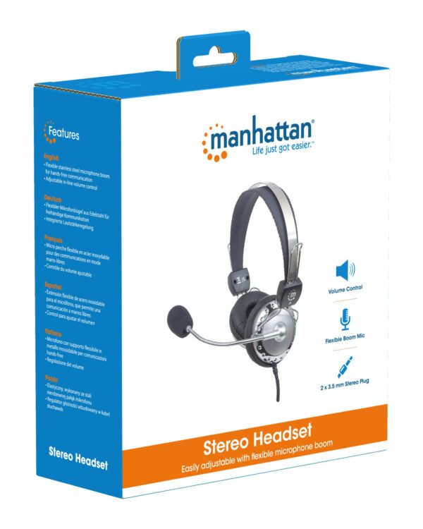 Cuffia Stereo con Microfono con Asta Flessibile - immagine 2