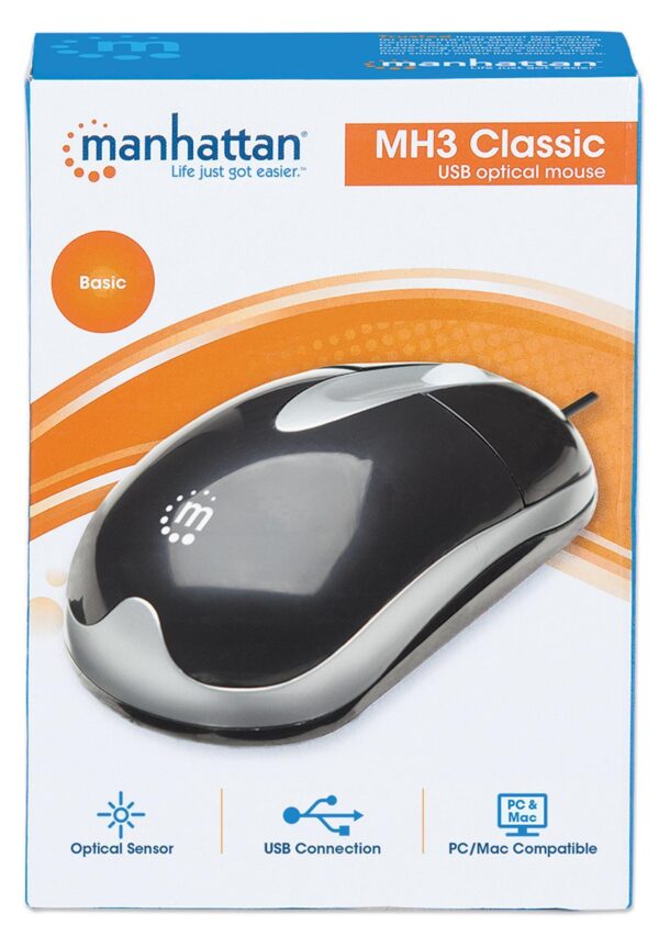 MH3 Mouse Classic Desktop Ottico USB Nero - immagine 2