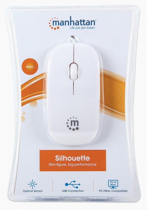 Mini Mouse Ottico USB Silhouette Cavo 1,2m Bianco - immagine 2