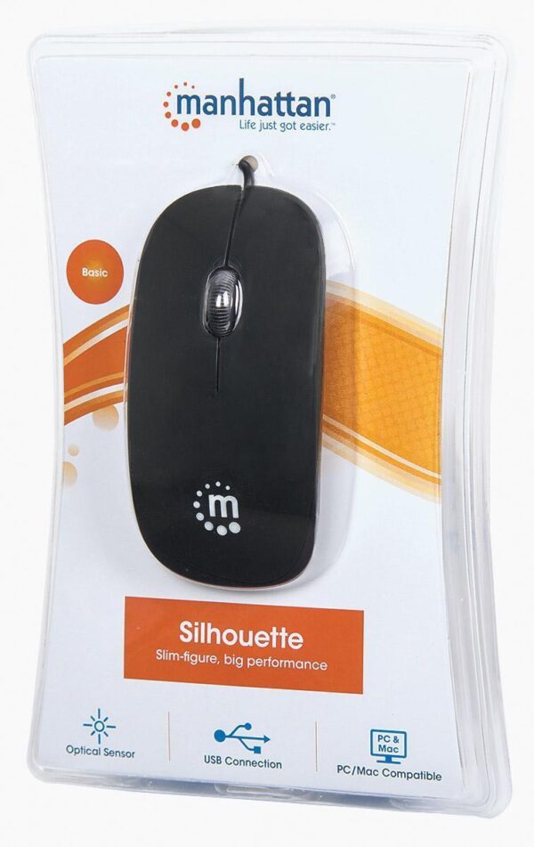 Mini Mouse Ottico USB Silhouette Cavo 1,2m Nero - immagine 2