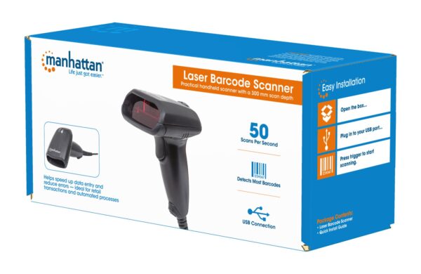 Lettore Laser Barcode USB Nero - immagine 2