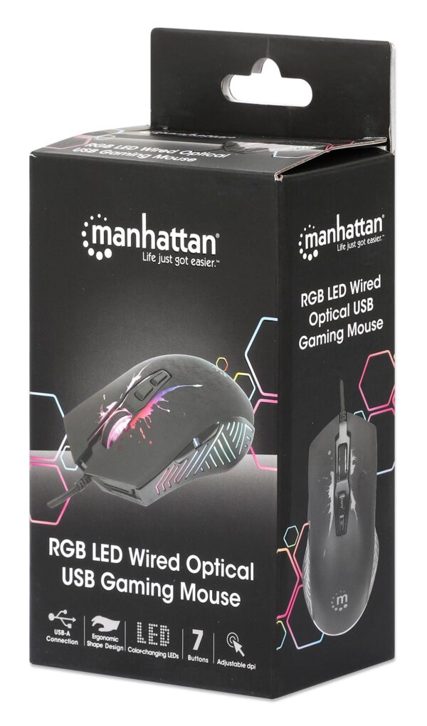 Mouse ottico Gaming LED RGB con cavo USB - immagine 2