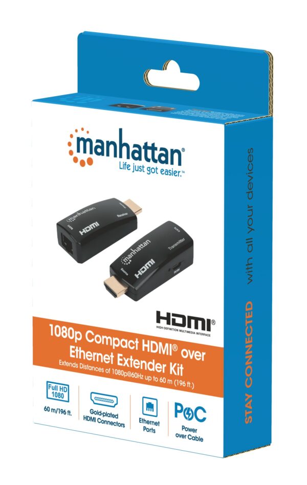 Extender HDMI Over Ethernet 1080p Compatto Nero - immagine 2