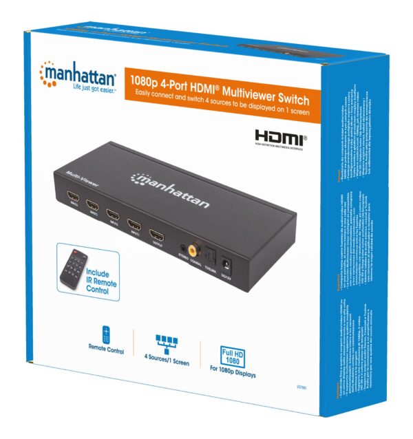 Switch Multiviewer HDMI 4 porte 1080p - immagine 2