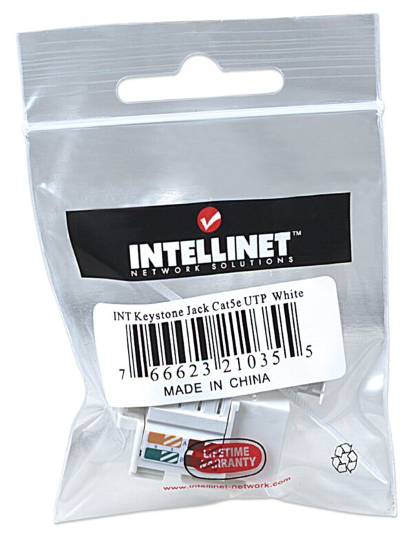 Frutto Keystone RJ45 Cat5e UTP Bianco - immagine 2