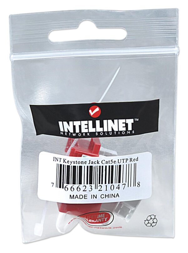 Frutto Keystone RJ45 Cat5e UTP Rosso - immagine 2