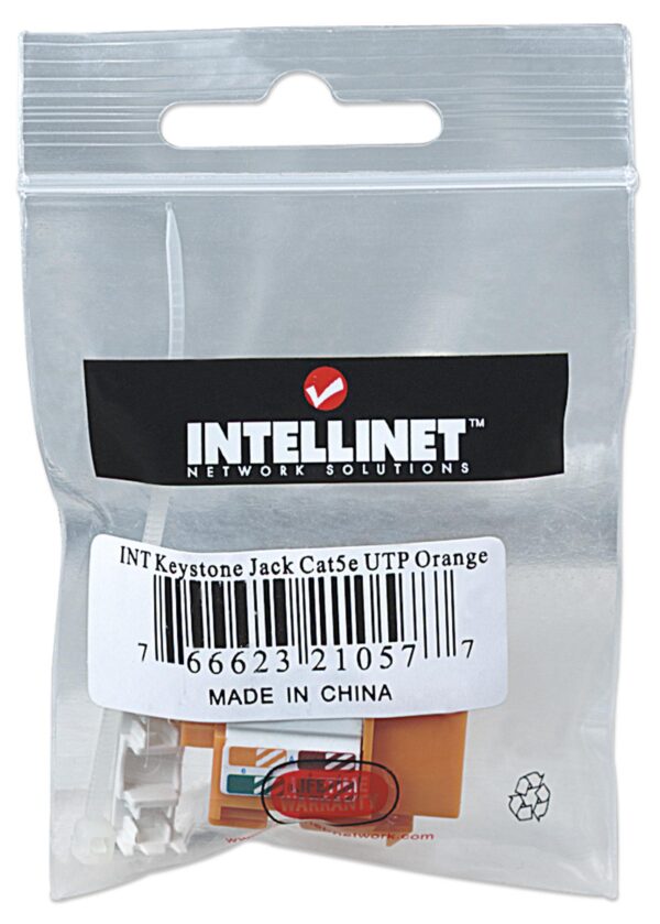 Frutto Keystone RJ45 Cat5e UTP Arancione - immagine 2