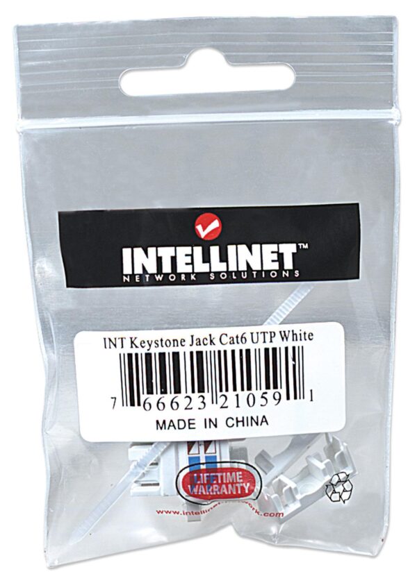 Frutto Keystone RJ45 Cat.6 UTP non schermato Bianco - immagine 2