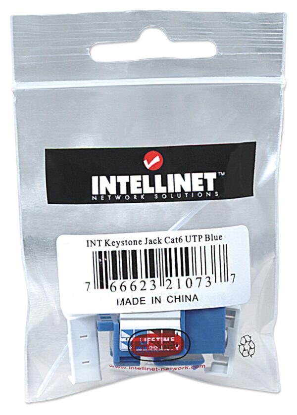 Frutto Keystone RJ45 Cat.6 UTP non schermato Blu - immagine 2