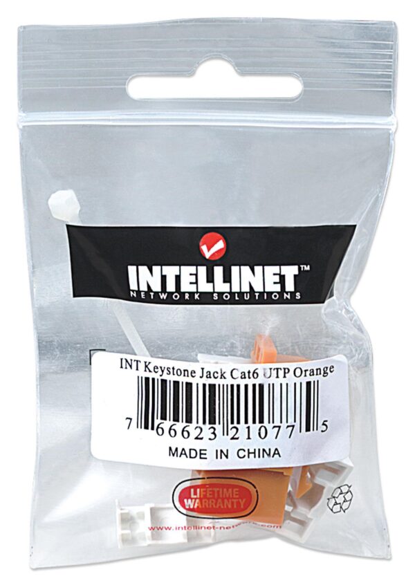Frutto Keystone RJ45 Cat.6 UTP non schermato Arancione - immagine 2