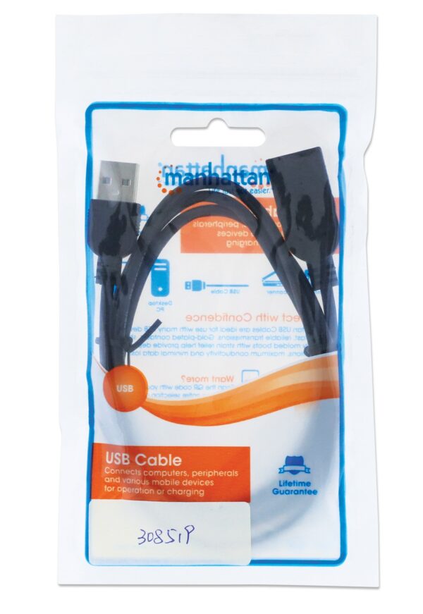 Cavo prolunga USB 2.0 Hi-Speed 1m Nero - immagine 2