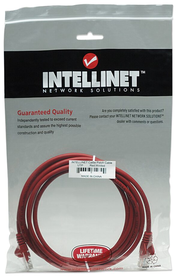 Cavo di rete Patch in Rame Cat. 5e Rosso UTP 1 m - immagine 2