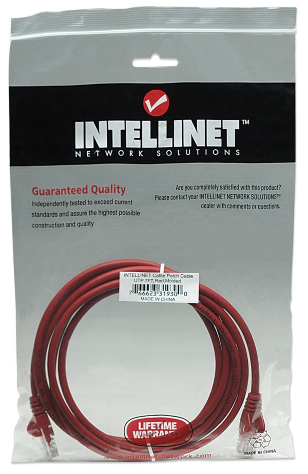 Cavo di rete Patch in Rame Cat. 5e Rosso UTP 2 m - immagine 2