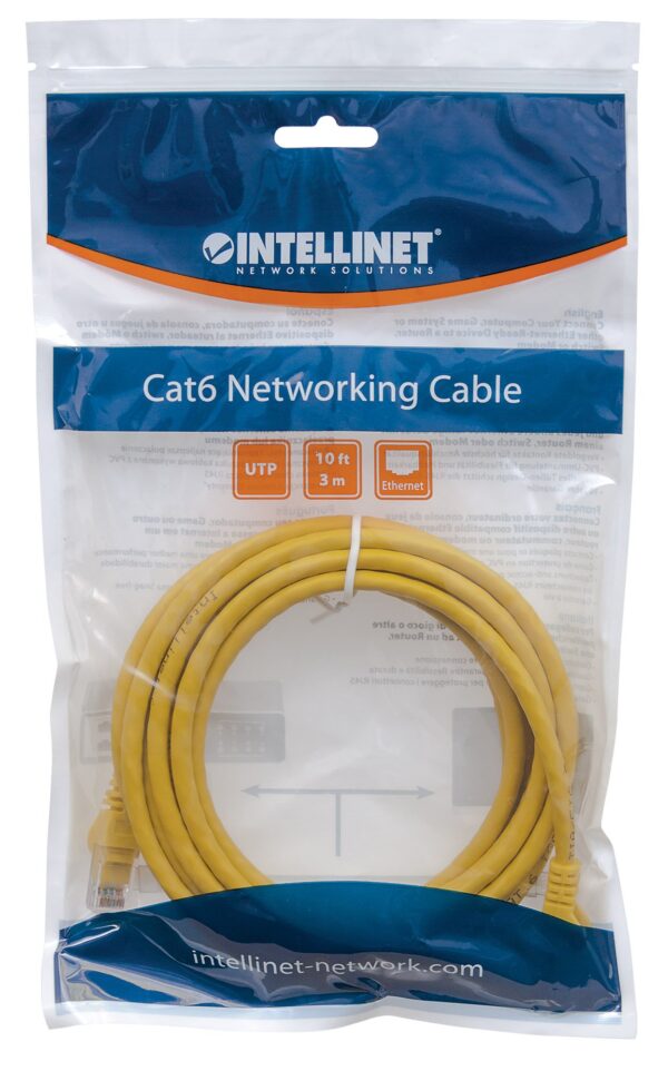 Cavo di rete Patch in Rame Cat. 5e Giallo UTP 3 m - immagine 2