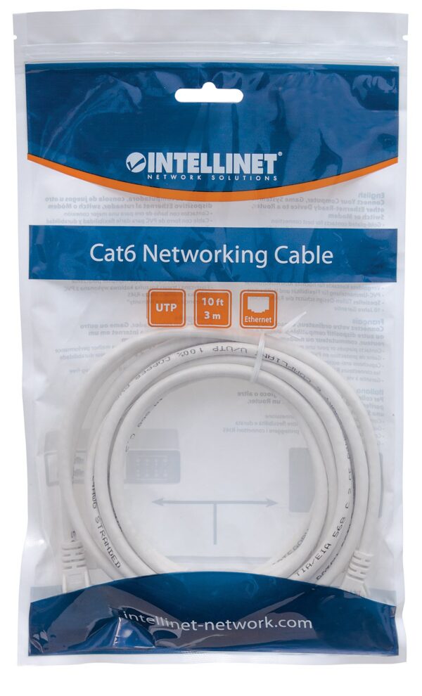 Cavo di rete Patch in Rame Cat. 6 Bianco UTP 2 m - immagine 2