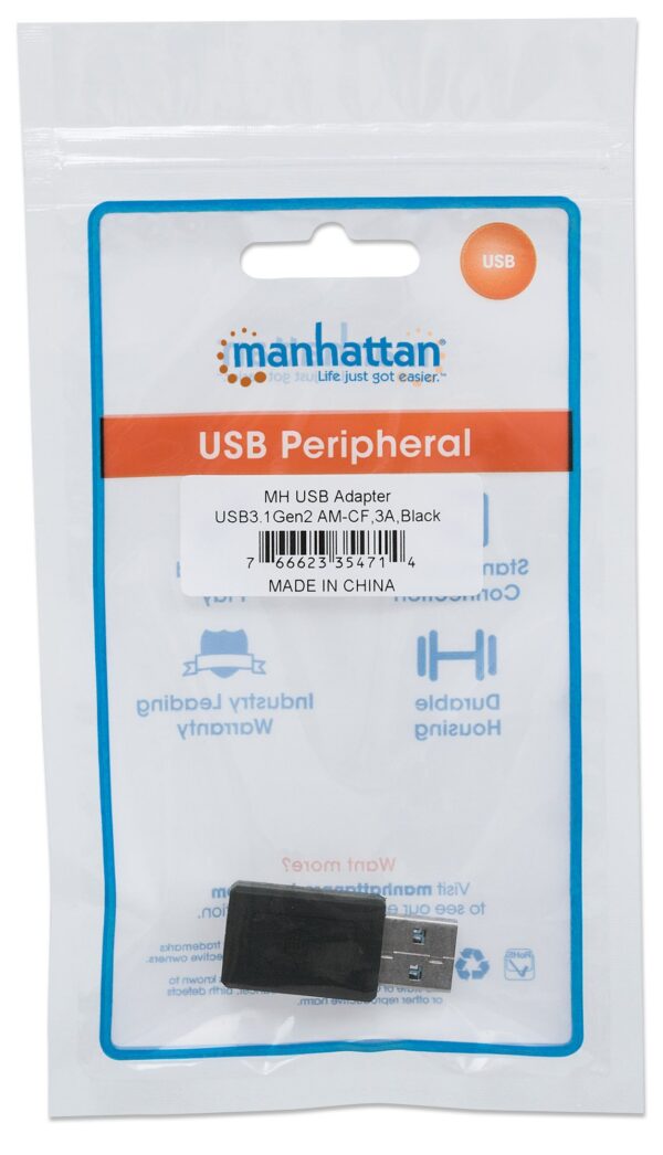 Adattatore Convertitore USB3.1 Gen2 USB A Maschio a USB-C™ Femmina - immagine 2
