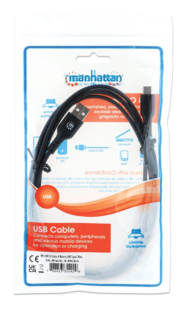 Cavo HiSpeed USB A Maschio / USB-C Maschio 2m Nero - immagine 2