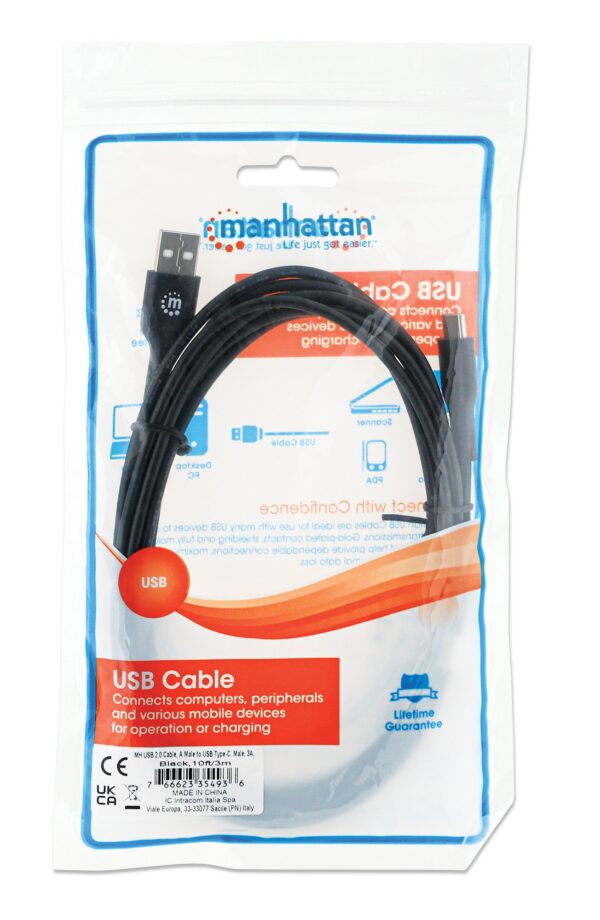 Cavo HiSpeed USB A Maschio / USB-C Maschio 3 metri Nero - immagine 2