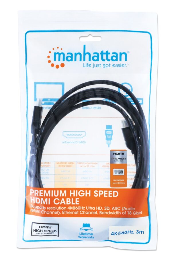 Cavo HDMI High Speed con Ethernet Premium 3 metri - immagine 2