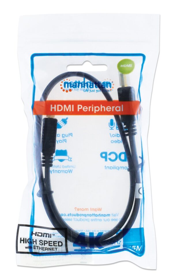 Cavo HDMI High Speed With Ethernet Piatto 0.5m nero - immagine 2