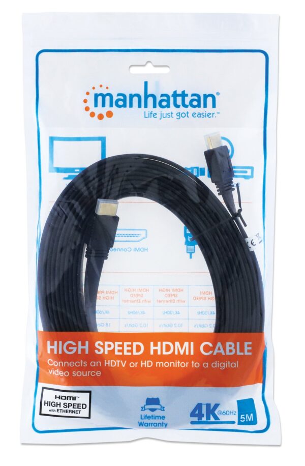 Cavo HDMI High Speed With Ethernet Piatto 5m nero - immagine 2