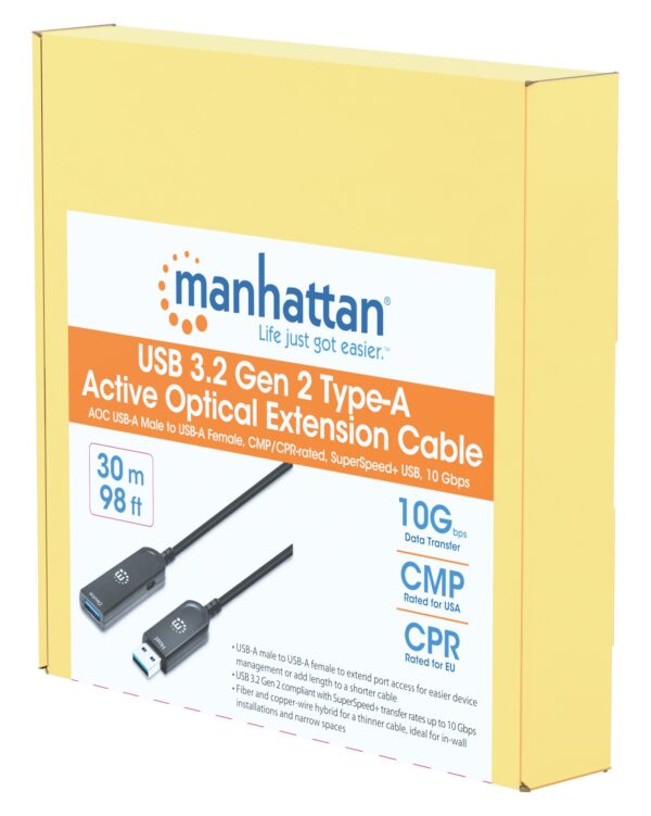 Cavo Ottico Attivo USB 3.2 Gen 2 SuperSpeed+ Active Optical Cable USB A M/F 30m - immagine 2