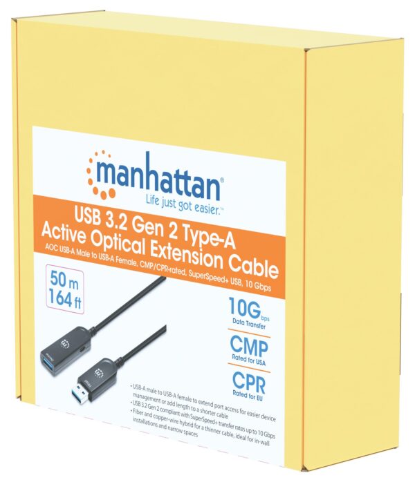 Cavo Ottico Attivo USB 3.2 Gen 2 SuperSpeed+ Active Optical Cable USB A M/F 50 metri - immagine 2