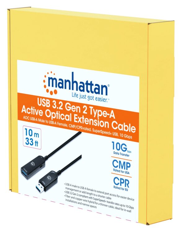Cavo Ottico Attivo USB 3.2 Gen 2 SuperSpeed+ Active Optical Cable USB A M/F 10 metri - immagine 2