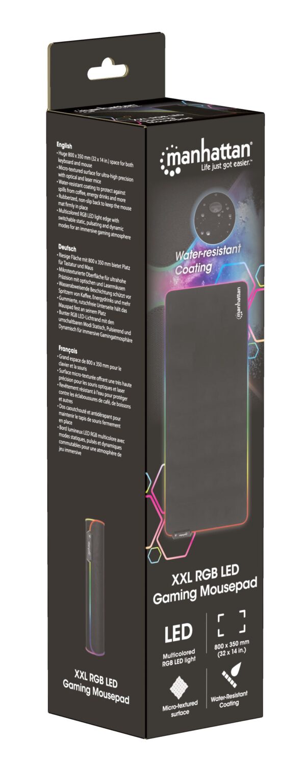 Tappetino Mouse Gaming XXL Illuminazione LED Effetti Luce RGB - immagine 2
