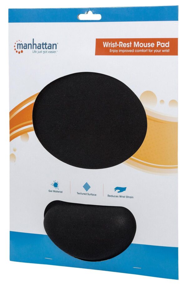 Tappetino con Cuscinetto Poggiapolso in Gel Nero - immagine 2