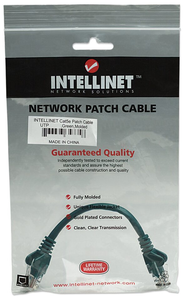 Cavo di rete Patch CCA Cat. 5e Verde UTP 0,5 mt - immagine 2