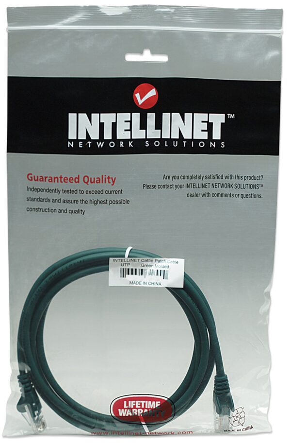 Cavo di rete Patch CCA Cat. 5e Verde UTP 1 mt - immagine 2