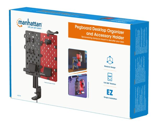 Organizer da Scrivania con Pannello Forato e Supporto per Accessori - immagine 2