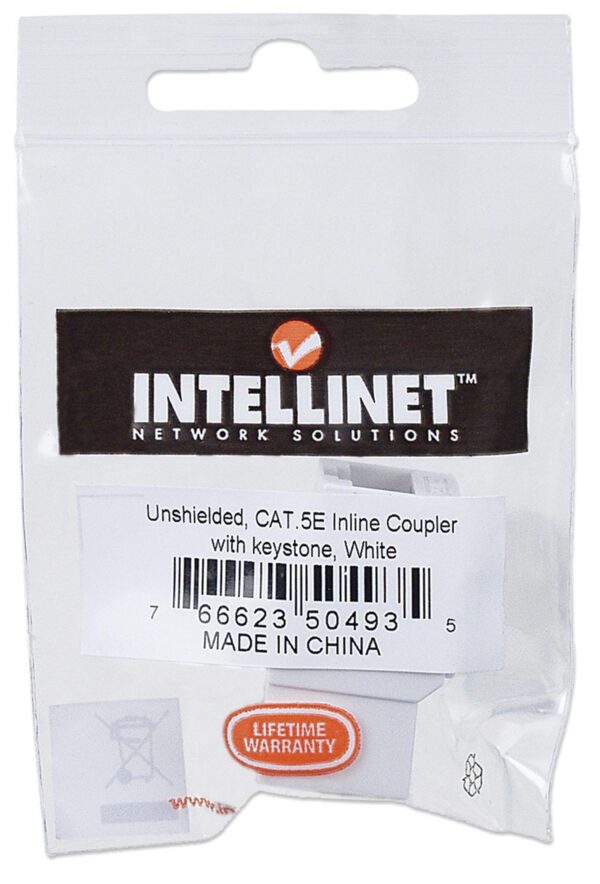 Accoppiatore RJ45 F/F UTP Cat5e Keystone Bianco - immagine 2