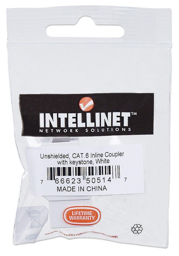 Accoppiatore RJ45 F/F UTP Cat6 Keystone Bianco - immagine 2