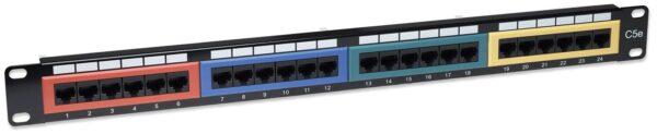 Pannello Patch UTP 24 porte Cat.5E Codifica Colorata - immagine 2