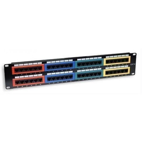 Pannello Patch UTP 48 Porte Cat.6 Codifica Colorata - immagine 2