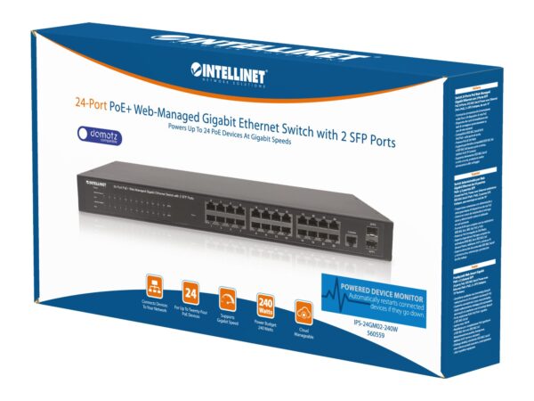 Switch 24 Porte PoE Web-Managed Gigabit Ethernet con 2 Porte SFP - immagine 2