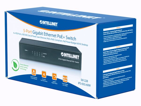 Switch PoE+ 5 porte Gigabit Ethernet - immagine 2