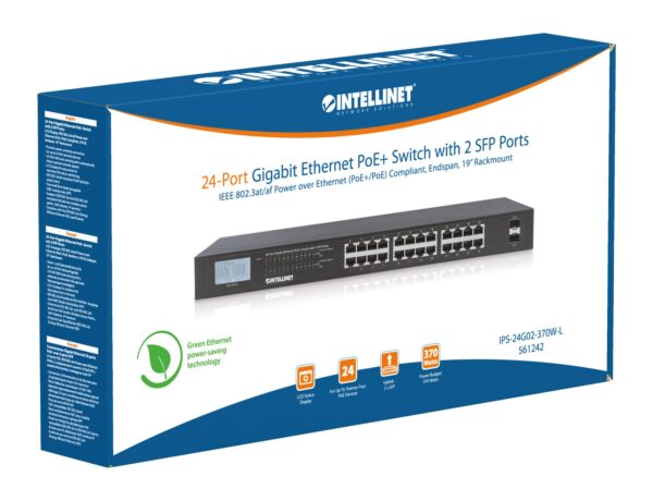Gigabit Ethernet Switch 24 porte POE+ con 2 porte SFP - immagine 2