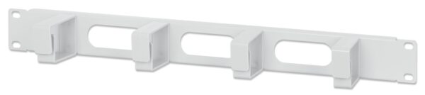 Pannello Passacavi 4 Anelli Corti 3 Fori 1U Grigio - immagine 2