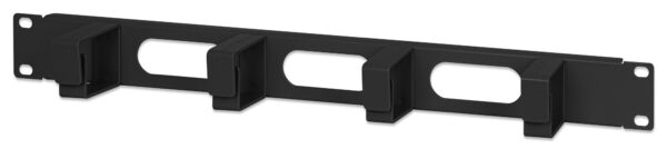 Pannello Passacavi 4 Anelli Corti 3 Fori 1U Nero - immagine 2
