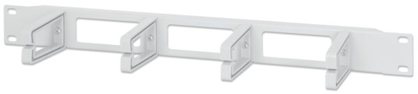 Pannello Passacavi 19'' 4 anelli in plastica 1U Grigio - immagine 2